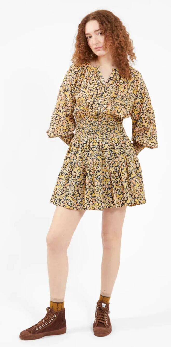 Apiece Apart Women's La Ventura Mini Dress Tiny Flowers Small